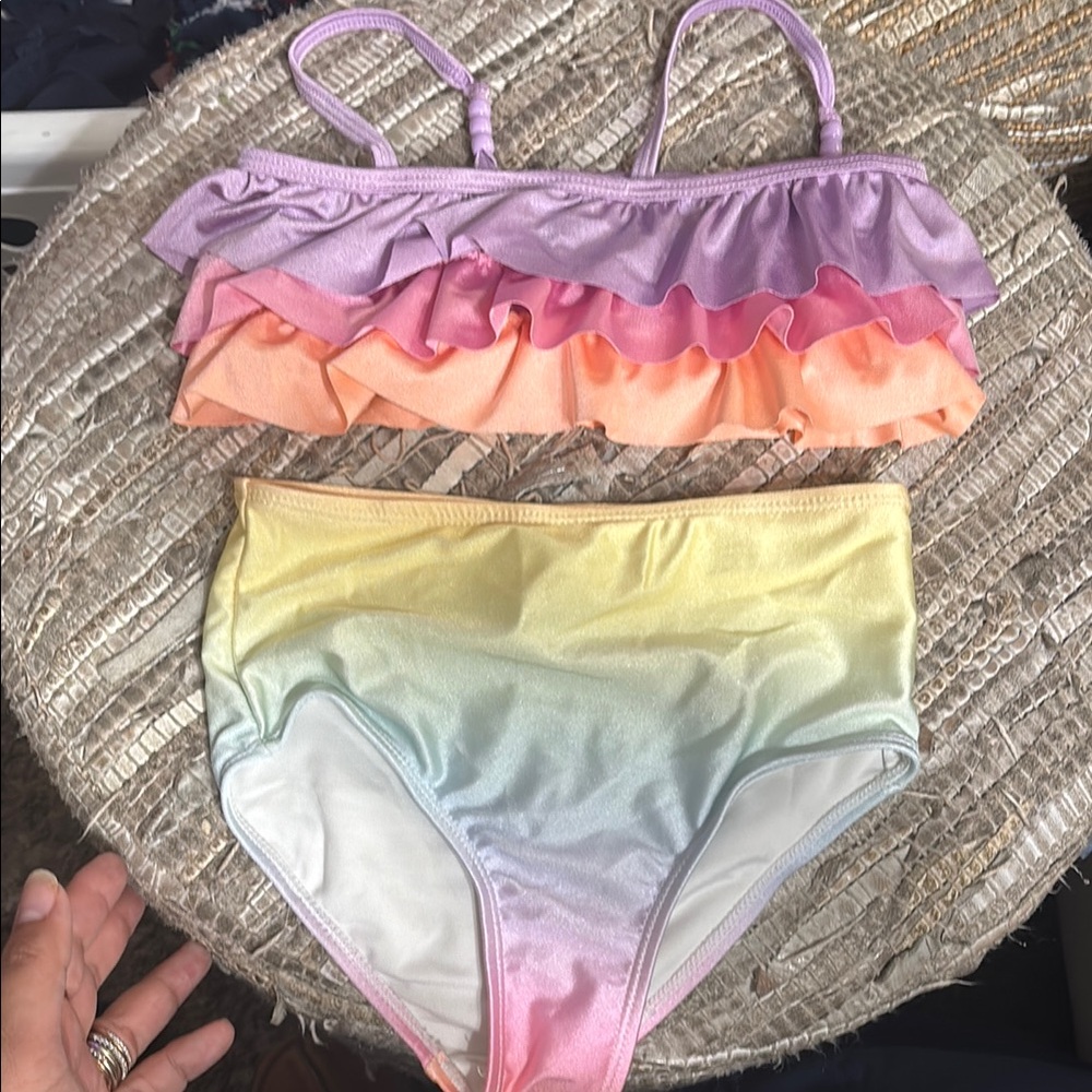 Colorful Ruffled Bikini Set